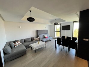 Living area - Chic & Cozy One-bedroom apt with 3 beds - Family time in Taghazout (Taghazout)