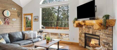 TV, fireplace, offices