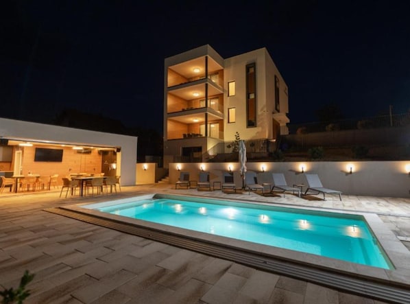 A heated pool