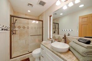 Hair dryer, towels