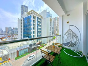 Apartment, City View | Outdoor dining - Luxury Studio with Marina View (Dubai)