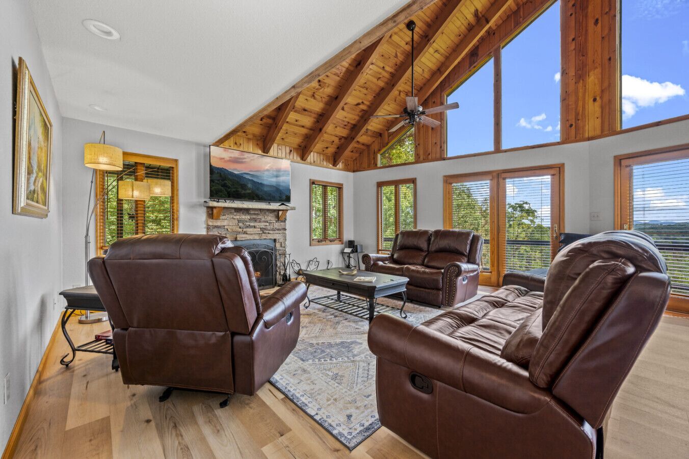 TV, fireplace, video games