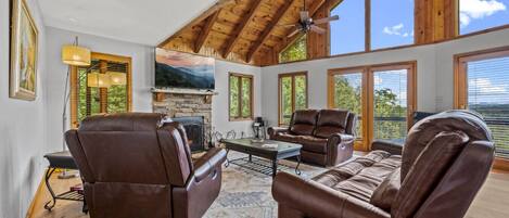 TV, fireplace, video games