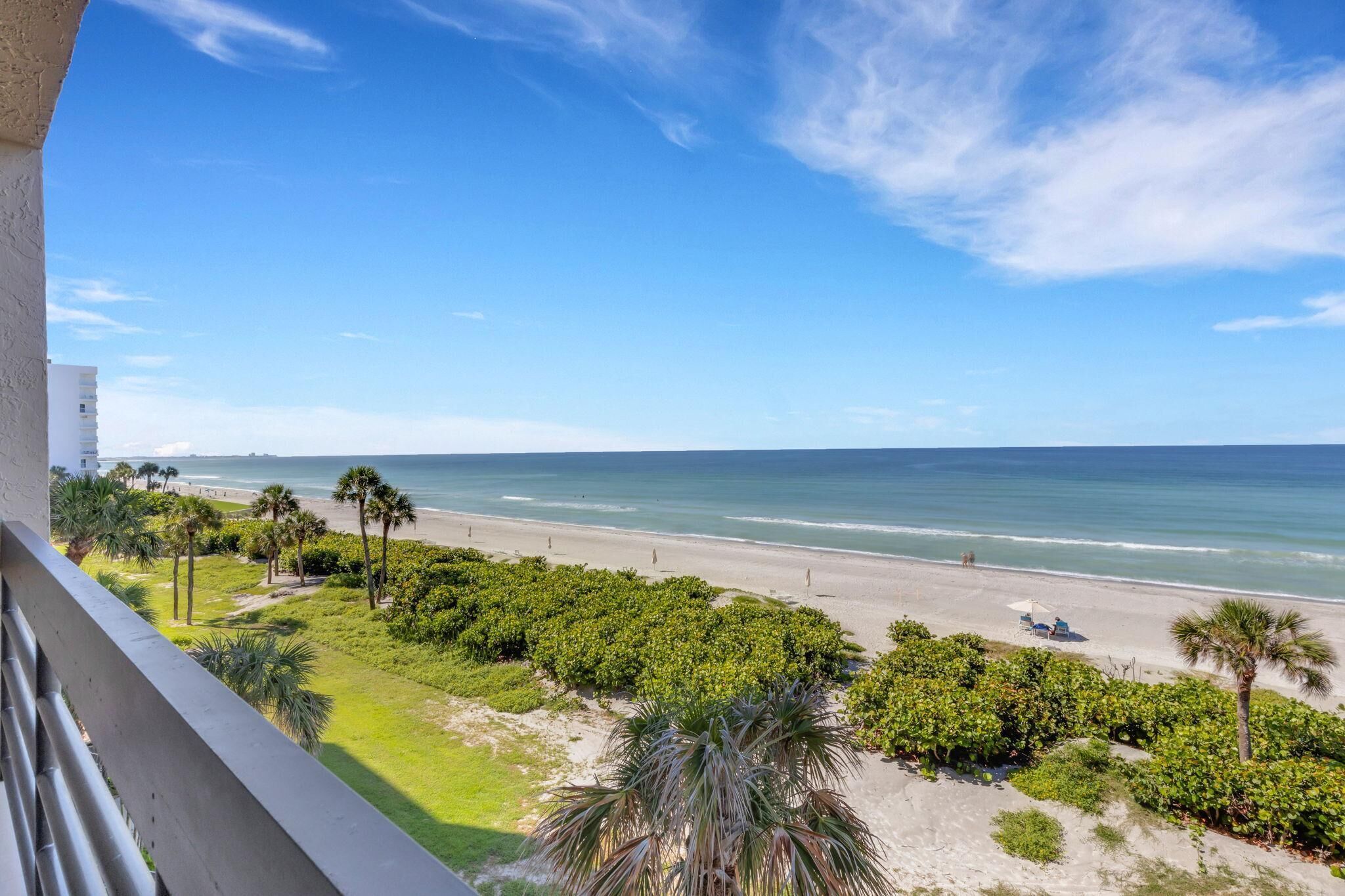 Oceanfront balcony with stunning beach and water views