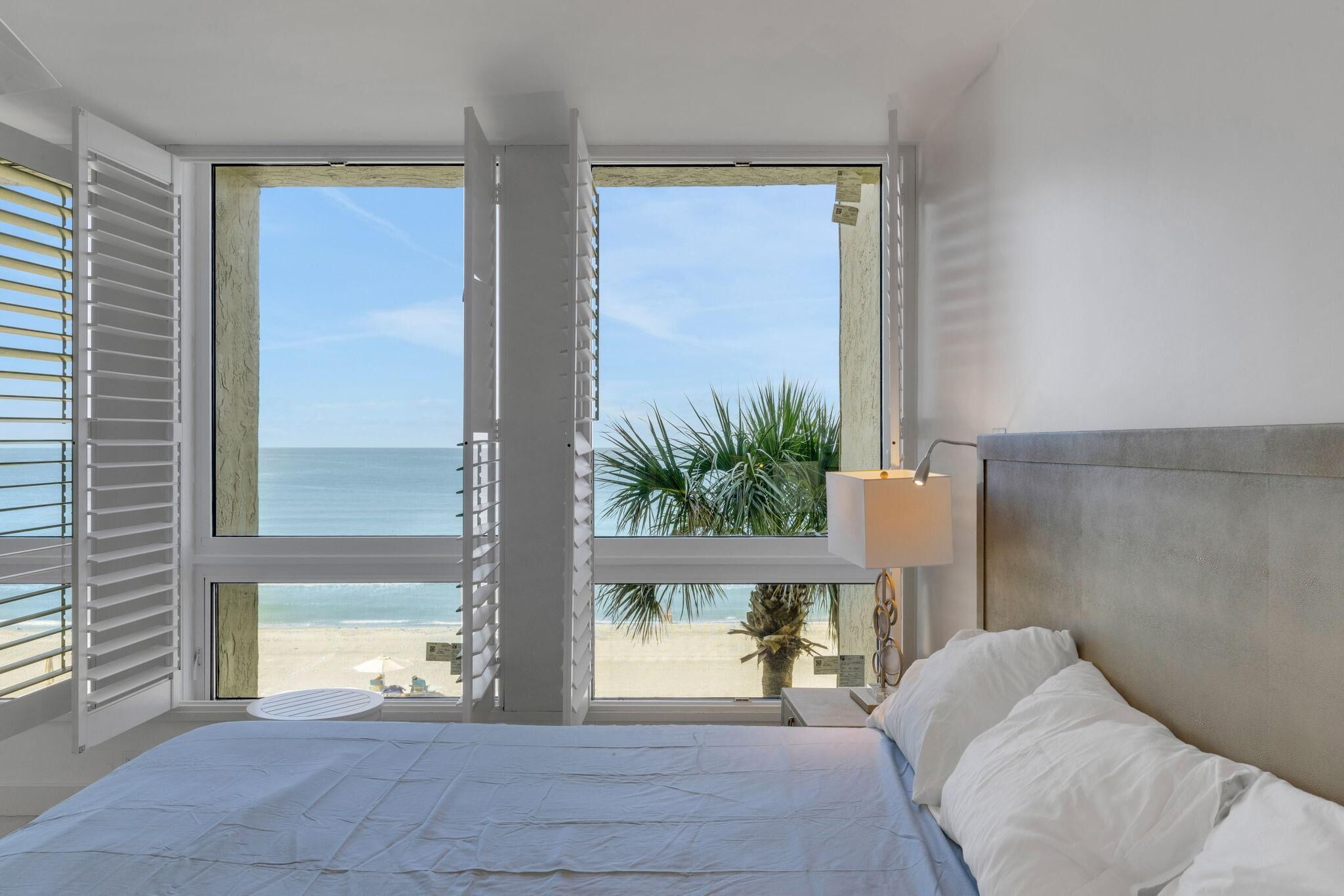 Oceanfront bedroom with stunning panoramic views and natural light