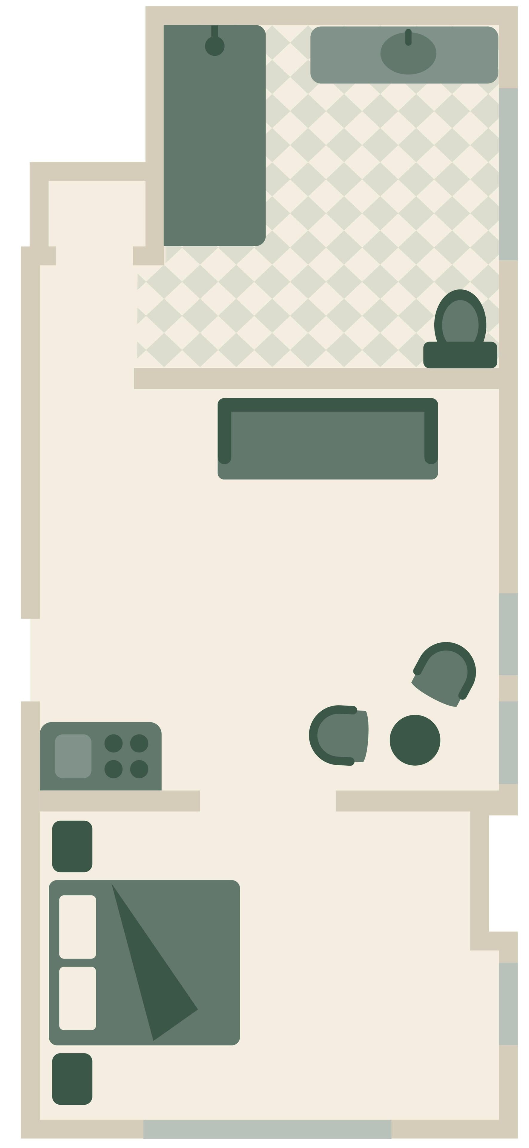 A kitchen with a microwave, sink, and stove.