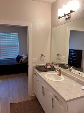 Hair dryer, towels, soap, toilet paper - 2-bedroom apartment in serene Houston with fitness room and AC (Houston)