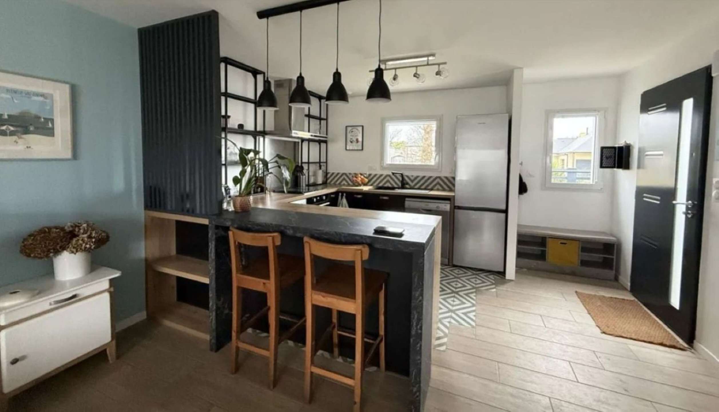 Fridge, microwave, dishwasher, toaster