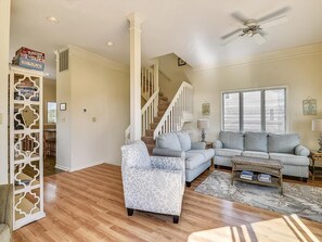 TV - Walk to Beach | 4BR Beach House w/ Decks + Kitchen (Tower Shores)