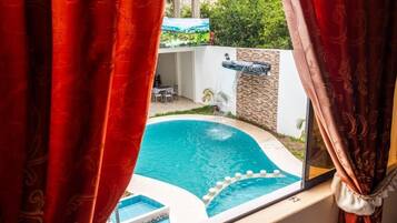 Twin Room, Pool View | Pool | Outdoor pool, sun loungers