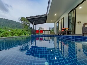 Outdoor pool, free cabanas, sun loungers - Valley View private pool Villa Phuket (Chalong)
