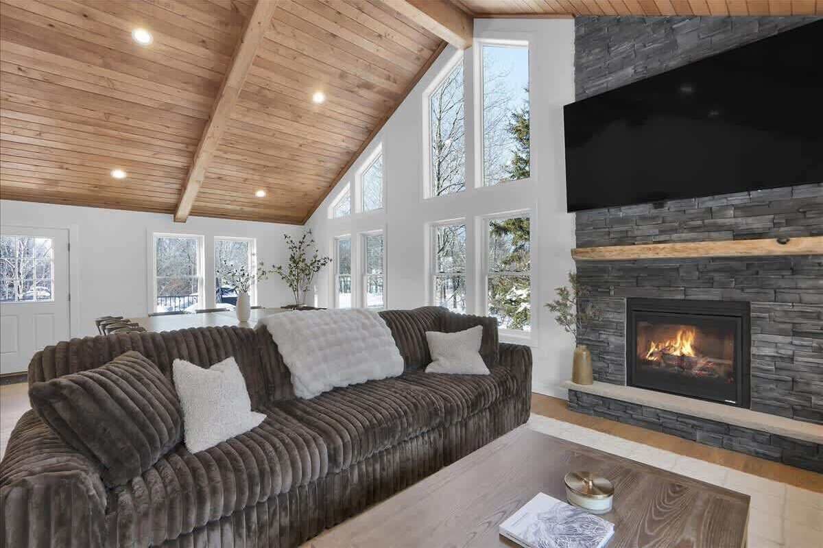 Televisión, chimenea y videojuegos 