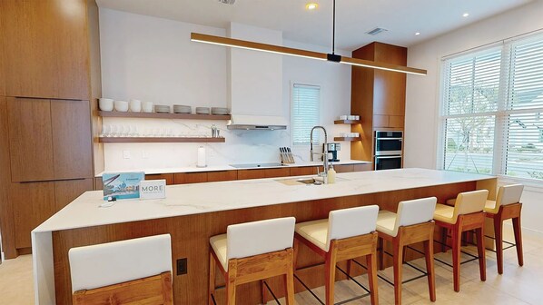 Fridge, microwave, oven, stovetop - 9BR House | Evermore Orlando | Media Theater & Group Resort Home (Florida)