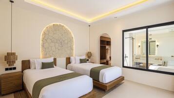 Luksusvilla, 1 lang enkeltseng, privat basseng | Sengetøy av topp kvalitet, memory foam-senger, minibar og safe på rommet