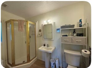 Hair dryer, towels, soap, toilet paper - Retro Cabin across from private beach and minutes from the ferry (Clinton)