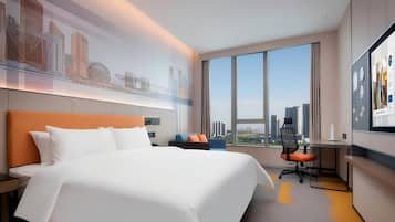 Quarto casal superior, vista para o rio | Roupas de cama premium, frigobar (abastecido com itens grátis)