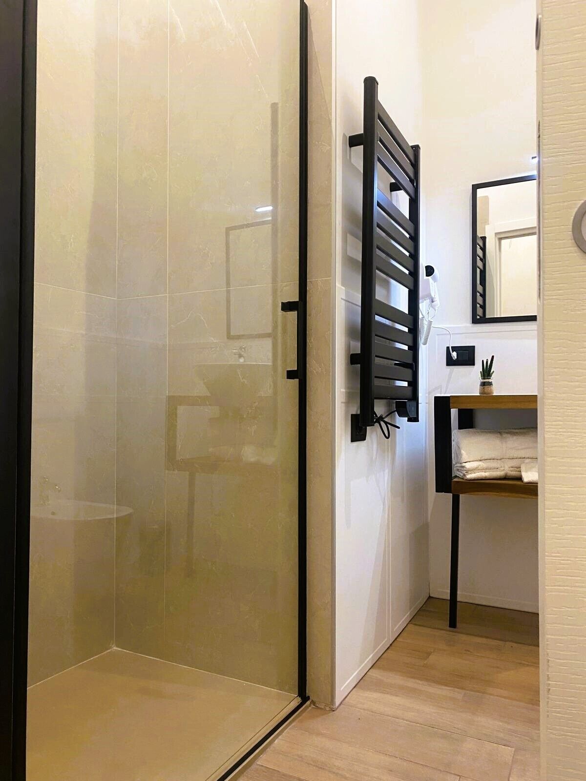 Dusche, Haartrockner, Bidet, Handtücher