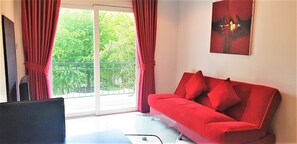 Apartment, 1 Schlafzimmer, Raucher, Balkon | Wohnzimmer