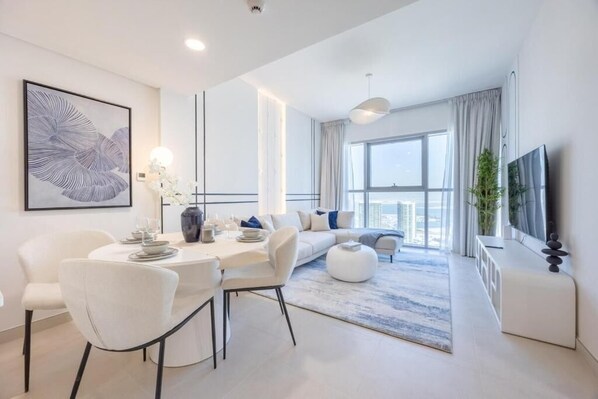 Apartment, Balcony, City View | Living area - Bloomfields Dreamy 2BR in Radiant Boulev (Abu Dhabi)