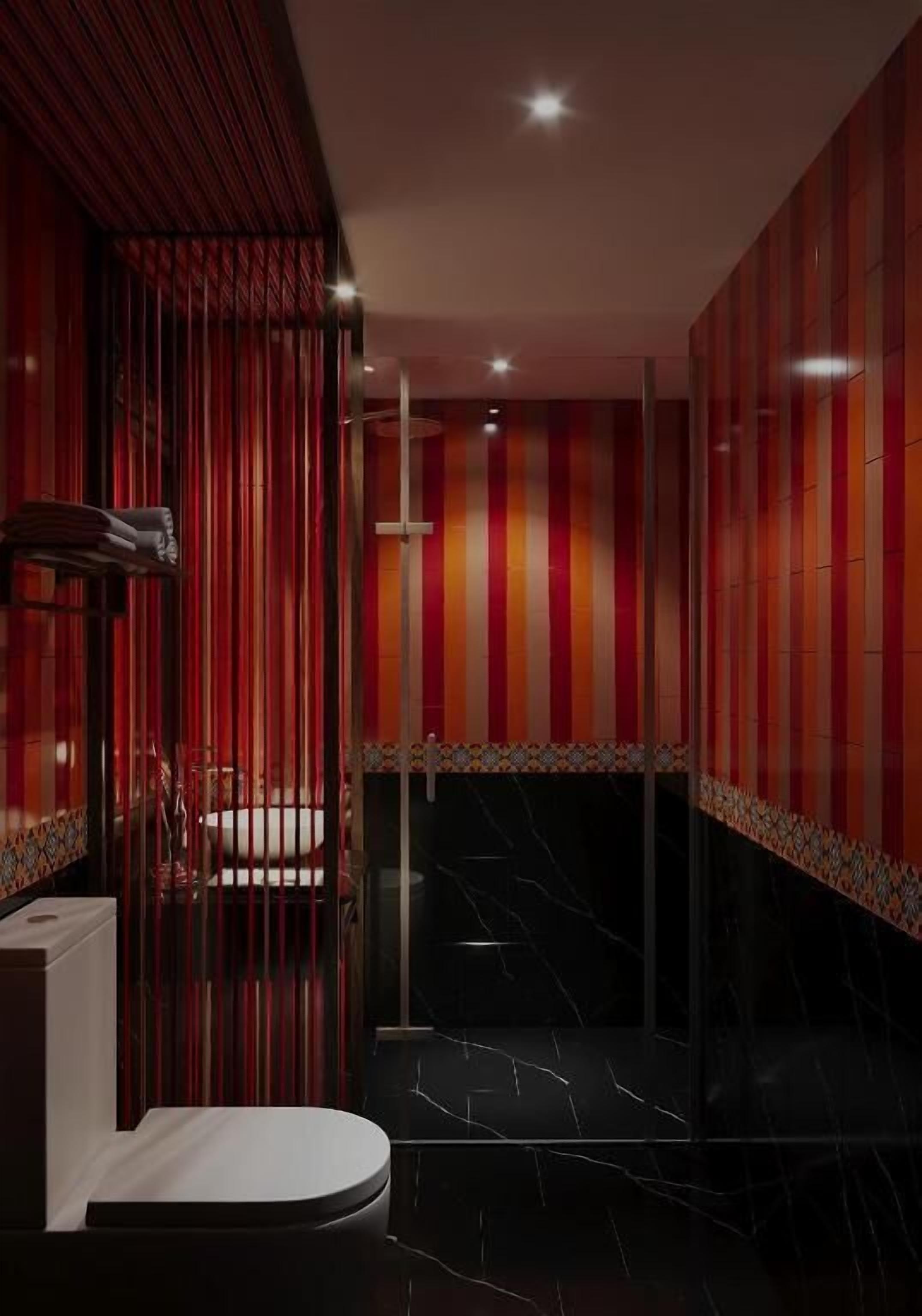 Dobbeltrom – deluxe, byutsikt | Bad