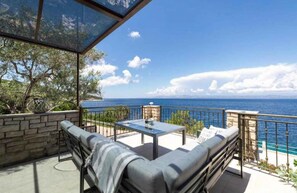 Terrace/patio - Holiday home with pool and sea view (Blato/Insel Korčula)