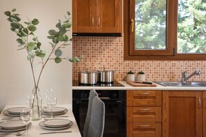 Fridge, oven, stovetop, dishwasher