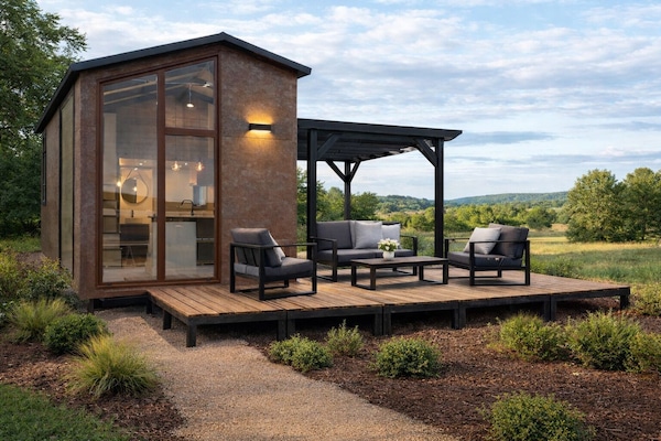Tiny home with outdoor seating