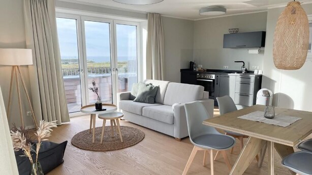 Appartamento Comfort, balcone, vista mare | Area soggiorno