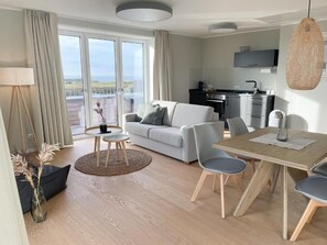 Comfort Apartment, Balcony, Sea View | Living area - Westeroog (Wangerooge)