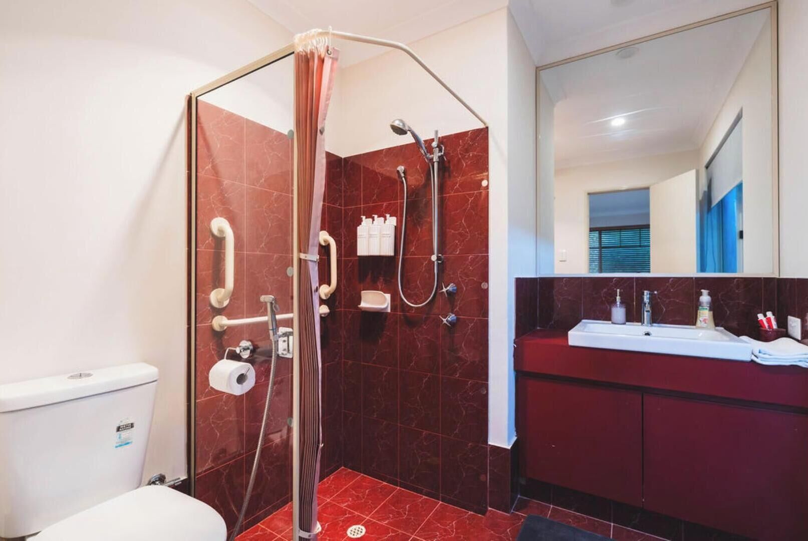 Ducha, secador de pelo y champú