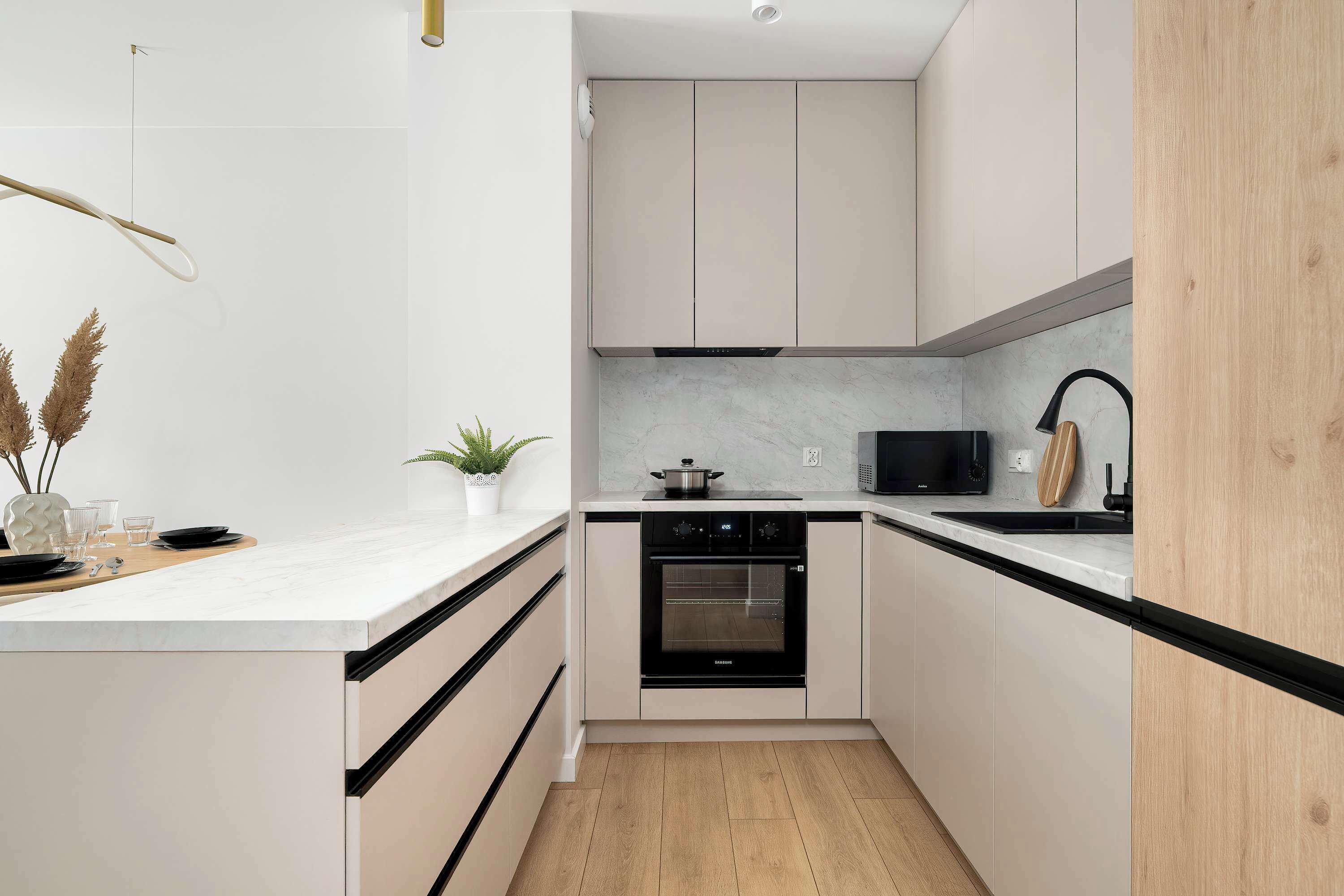 Kühlschrank, Mikrowelle, Ofen, Herdplatte