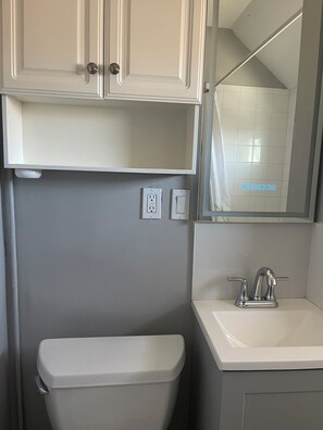 Regadera, secadora de cabello, toallas, jabón 