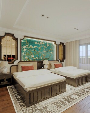 Deluxe vierpersoonskamer | Een laptopwerkplek, gratis wifi