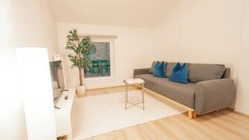 Comfort Apartment, 2 Bedrooms, Kitchen | Living area | 40-inch LED TV with digital channels, Netflix, streaming services