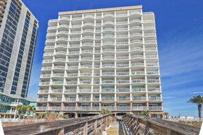 Exterior - Beachfront condo w/ indoor pool. Adjacent to State Park! (Gulf Shores)