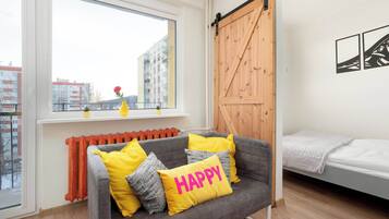 1 makuuhuone, silitysrauta/-lauta, vauvan matkasänky, Wi-Fi