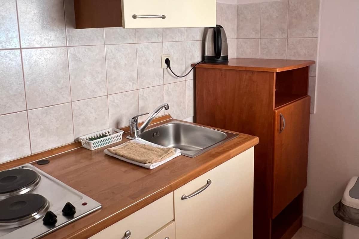 Comfort Apartment, Balcony, Sea View | Private kitchen | Fridge, microwave, stovetop, cookware/dishes/utensils