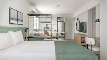 Estudio de diseño | Tabla de planchar con plancha, wifi gratis, ropa de cama