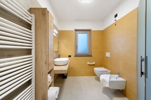 Ducha, secador de pelo y toallas