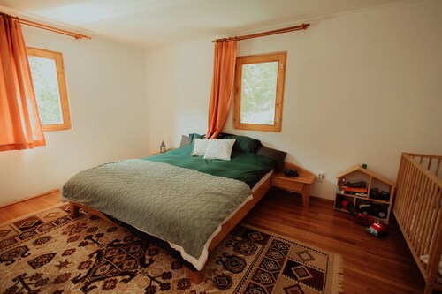 Cheerful Forest Cabin with Hot Tub!