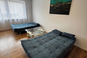 1 slaapkamer, een strijkplank/strijkijzer, wifi, beddengoed