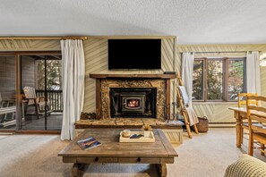 TV, fireplace - Creekside Retreat Near Gondola (Steamboat Springs)