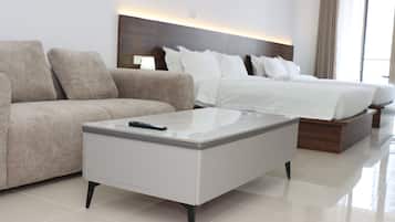 Hypo-allergenic bedding, in-room safe, desk, laptop workspace