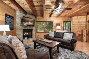 TV, fireplace - *Charming 3BD w/ Hot Tub | Arcades + Pool Access* (Sevierville)