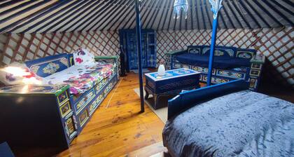 Yourte mongol dans un jardin d'exception Ă 3 km de la baie du Mont Saint Michel