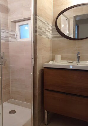 Shower, hair dryer - Traditional Mountain House with View, Private Terrace and Garden in Ercé (Ercé)