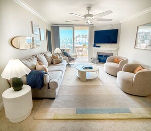 TV, fireplace - Breathtaking Coastal Views - Steps to the Beach (Oceanside)