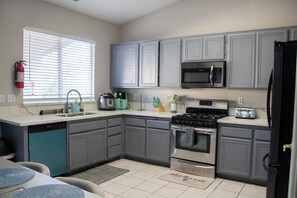 Microwave, oven, stovetop, dishwasher