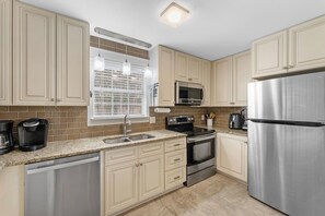 Coffee/tea maker, microwave, oven, stovetop