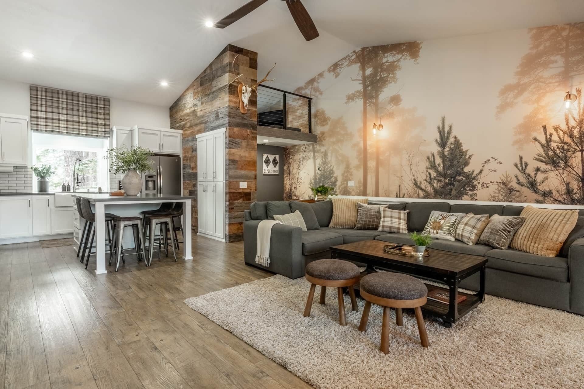 Smart TV, chimenea, tenis de mesa y libros 